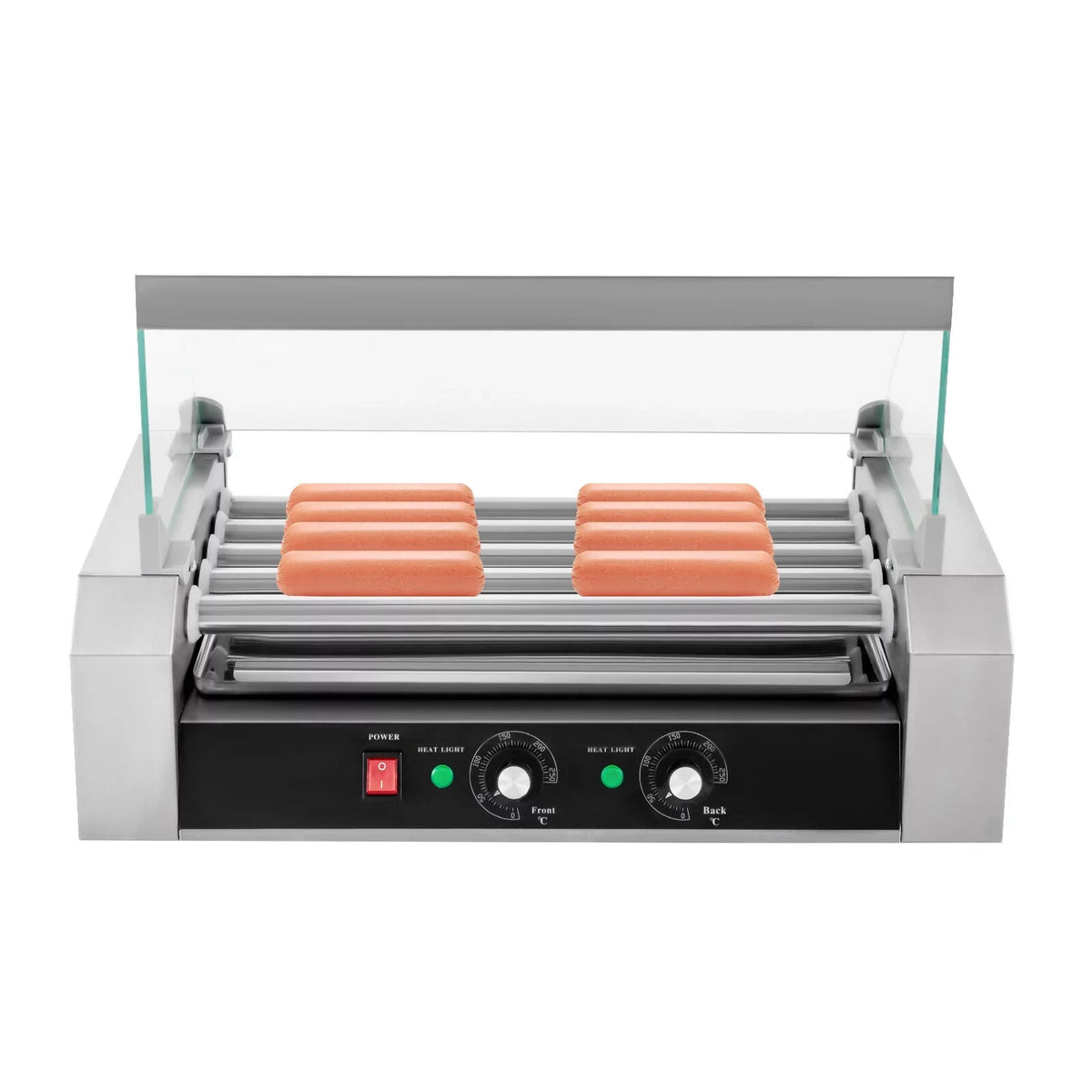 DENEST Holds Rollers Grilling Stainless 12-Hot Set Dog 110V W/5 0-250℃ Sausage Machine