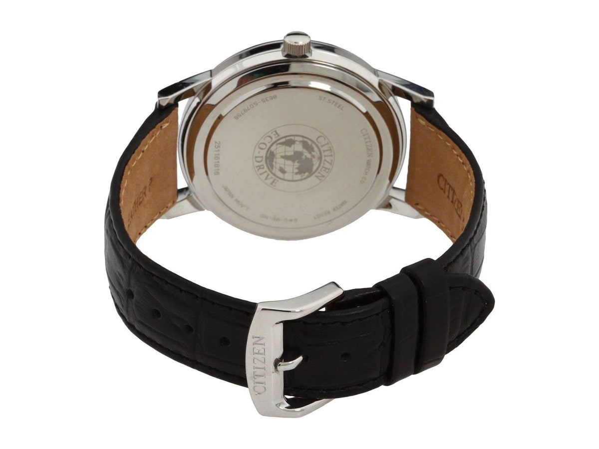 AO9000-06B Citizen Men's Black Strap Leather Eco-Drive Watch
