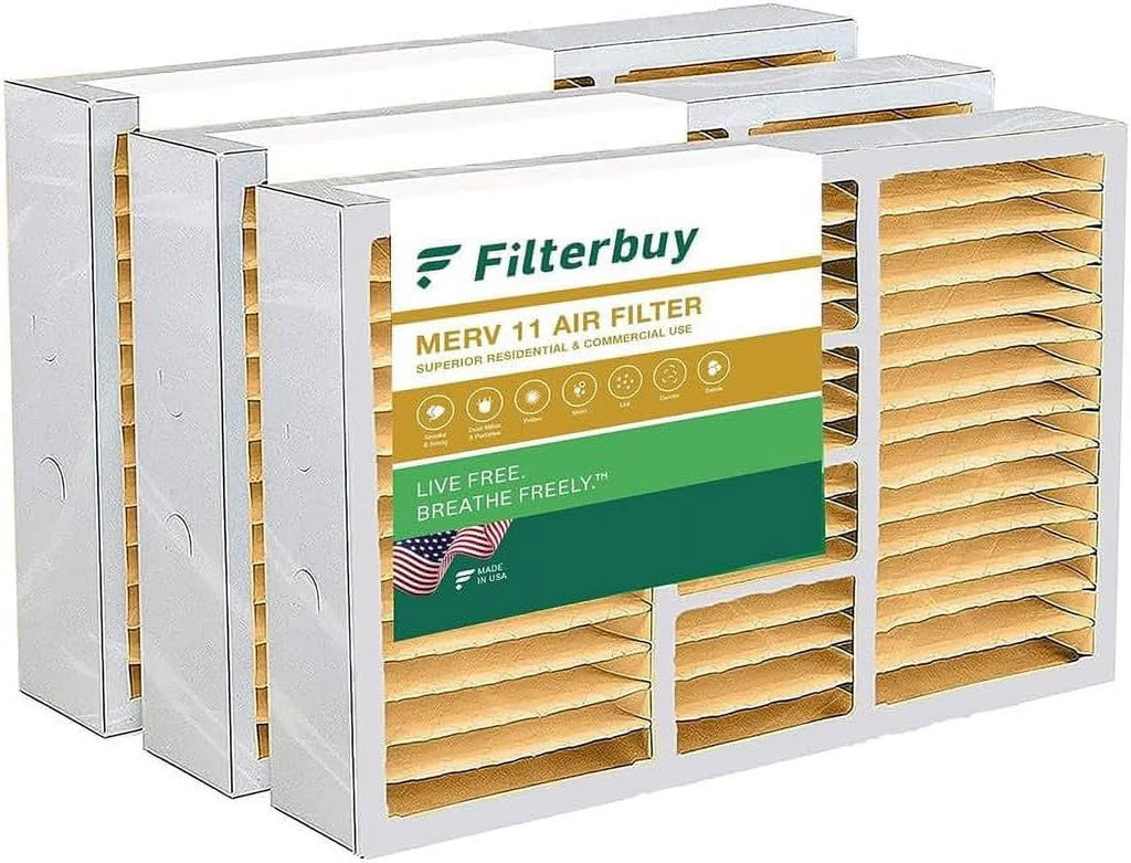 11 MERV HVAC AC 17x26x4 Air Filters x6664 Filterbuy for Lennox (3-Pack) Pleated Furnace