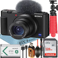 with + ZeeTech Memory Card 128GB SanDisk Bundle ZV-1F Camera Accessory (Black) Vlogging
