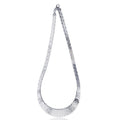 Sterling 16" Rhodium Silver Graduated 16mm Omega Necklace Cleopatra