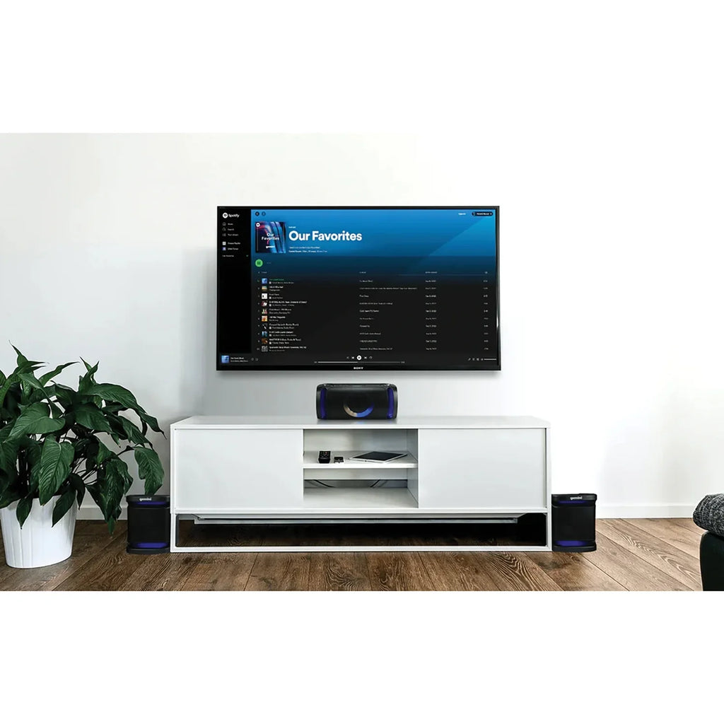 GSYS-2400, GSYS-2400 System, Lights, Home with Party Bluetooth Gemini Stereo Amp, 3-Piece and LED Integrated Microphone,