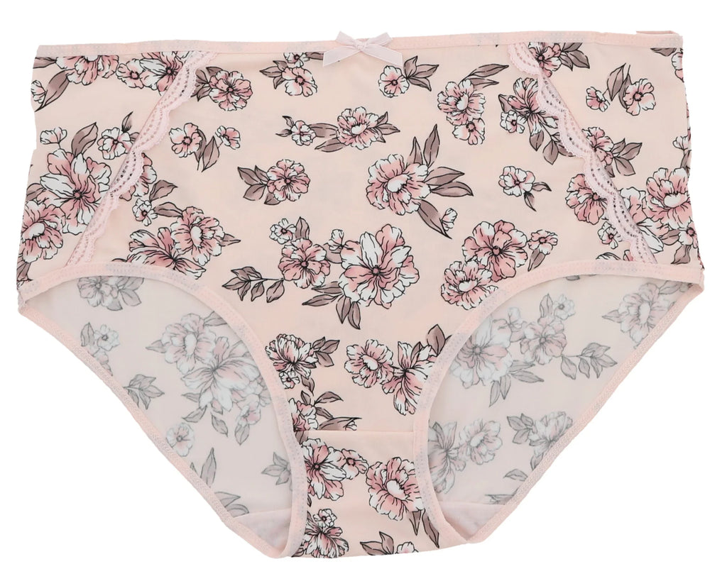 Brief Rise Delta High dimension (Large, Floral Classic Intimates Panties Pink Dots) Plus Sexy Burke (5Pr) Women's