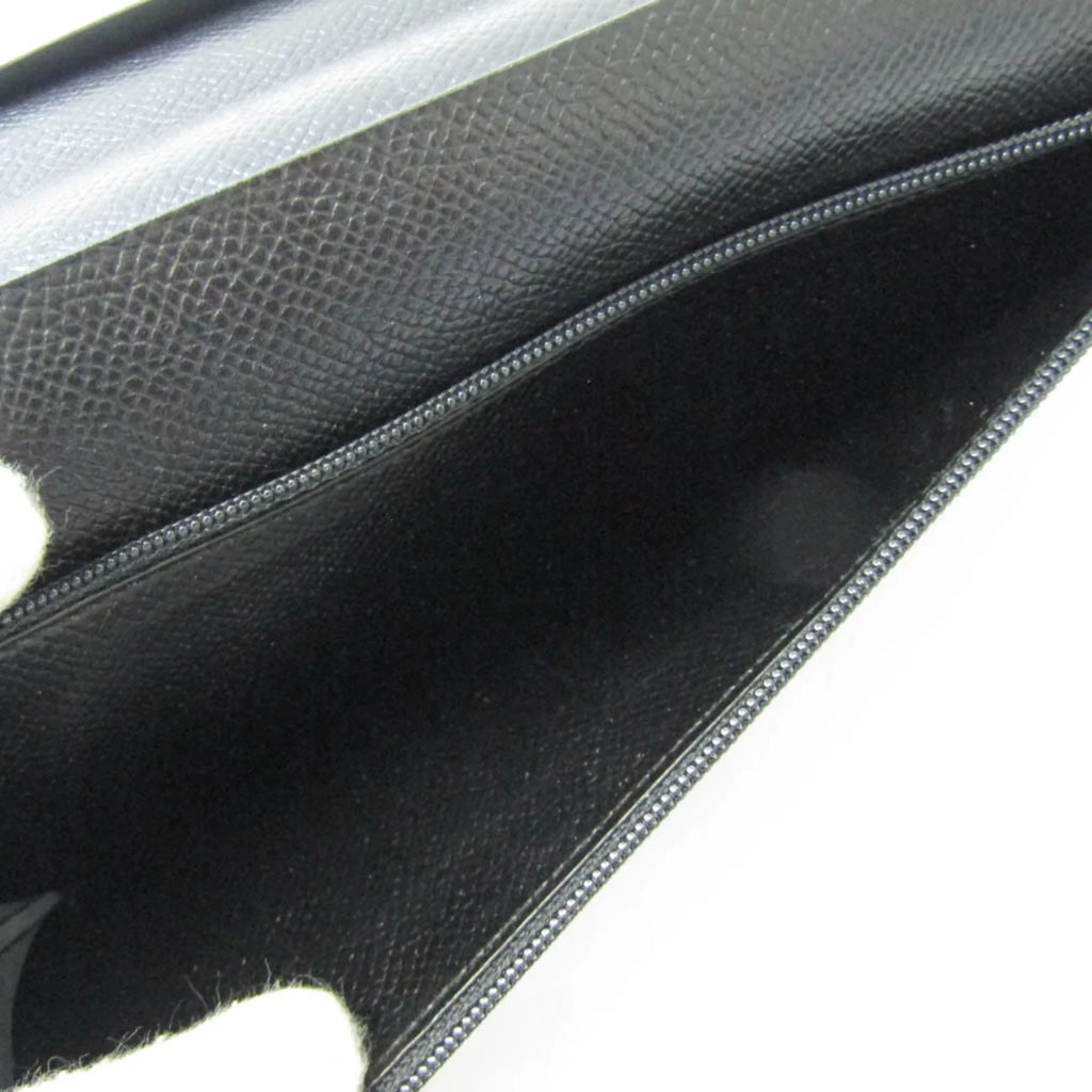 Epsom (bi-fold) Wallet Men,Women (Good) Case Long Black Hermes Pre-Owned Leather Travel