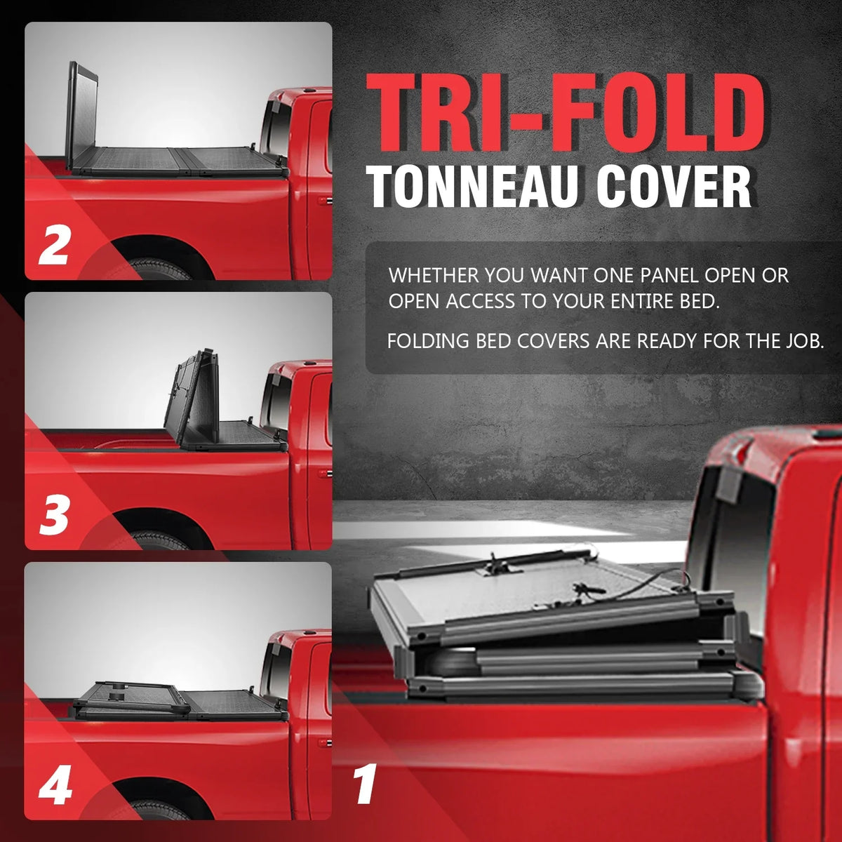 2021 Bed Black Top 20 DNA 2019 5Ft FRP to Tonneau Aluminum Truck Cover Ranger Frame Hard For Motoring Powdercoated Short TTC-HARD-090 Tri-Fold
