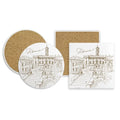 di Coaster Rome Landmark Set Base Stone Holder Trevi Mug Absorbent Cup Fontana Cork Fontana