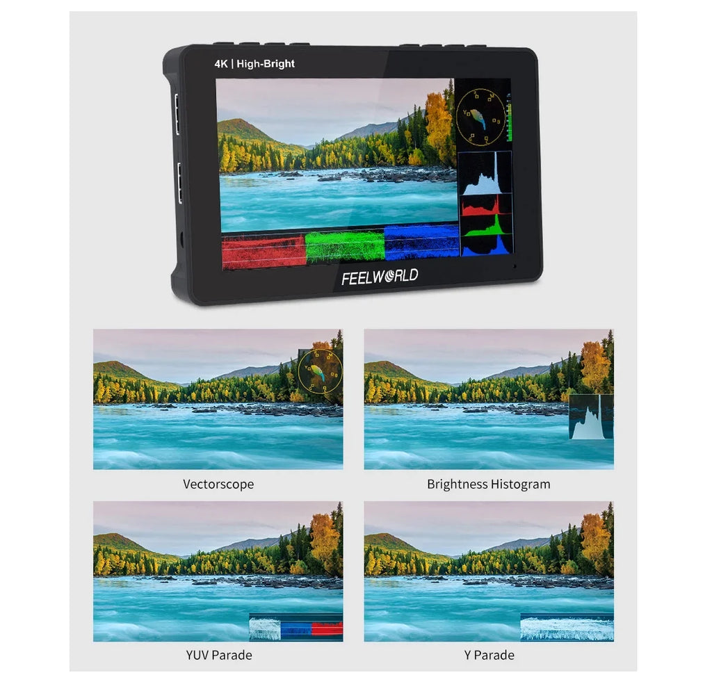 Monitor LUT Install DSLR Inch Kit 1920x1080 +Battery Wireless Transmission Case Pro F970 3D External 4K 5.5 Field Touchscreen +Carry F6 1600nits with for HDMI Power FEELWORLD FHD Camera