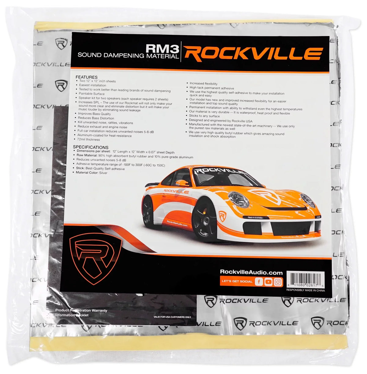 Speakers+Rockmat (2) Car Watt DB402 4" Polk 270 ATV/Motorcycle/Boat Audio Audio