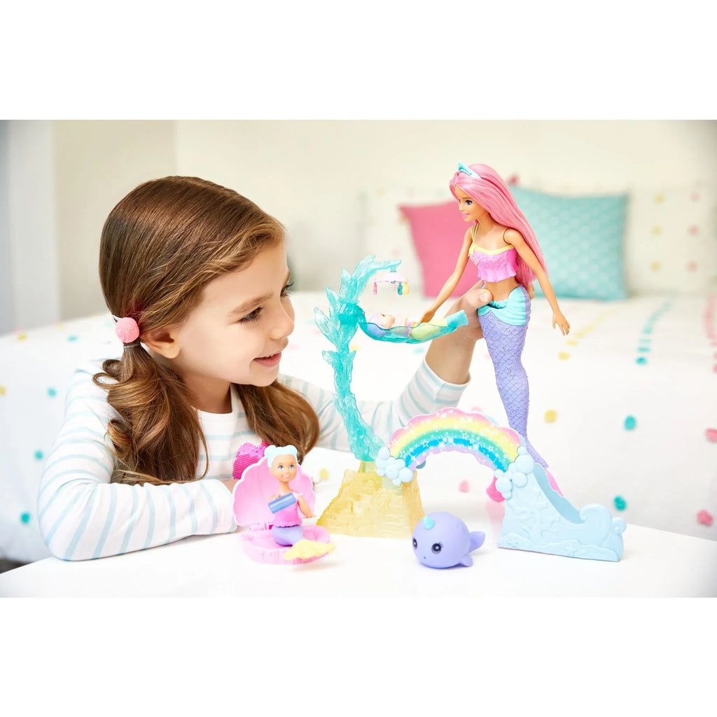& Doll, Mermaid Dreamtopia Mertoddler Merbaby Playset Barbie