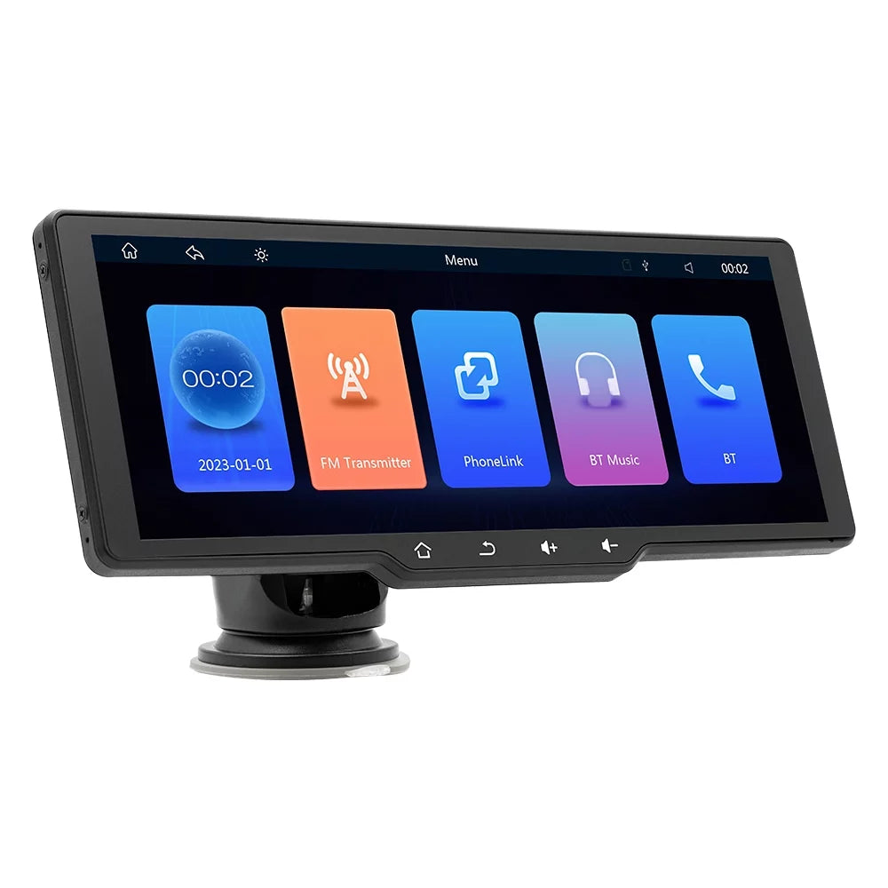 with Camera Player Auto Portable MultiMedia Car Tomshoo Rearview Wireless Camera Car Camcorder, CarPlay, and