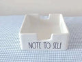 Rae NOTE TO Home Ceramic Dunn Holder 3.75 x sides LL 3.75 Black x Note Ivory Letters SELF all Office 1.5 Sticky