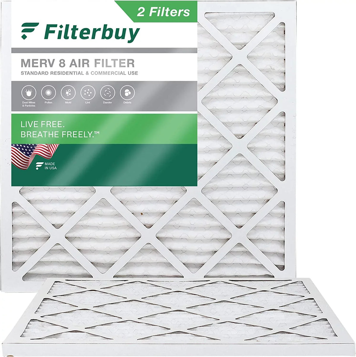 Filters 8 MERV Air (2-Pack) HVAC 30x30x1 Furnace Pleated Filterbuy AC