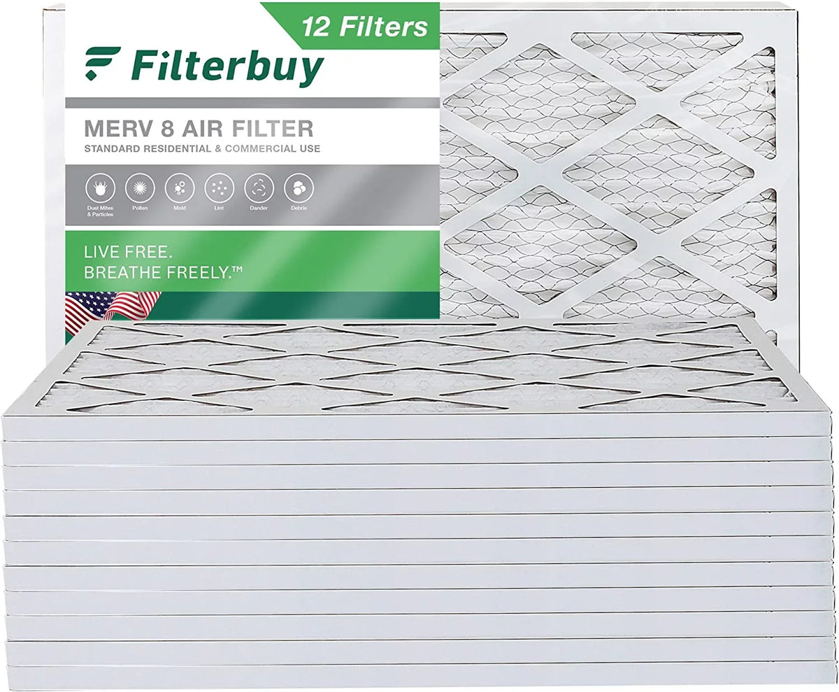 15x28x1 Filterbuy MERV HVAC Pleated AC Air 8 Furnace Filters (12-Pack)