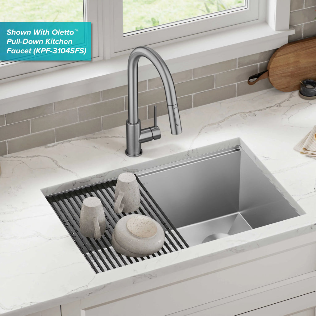 with Gauge 28Undermount Workstation Kore Kitchen Steel Accessories Stainless Single 16 Bowl Sink Kraus