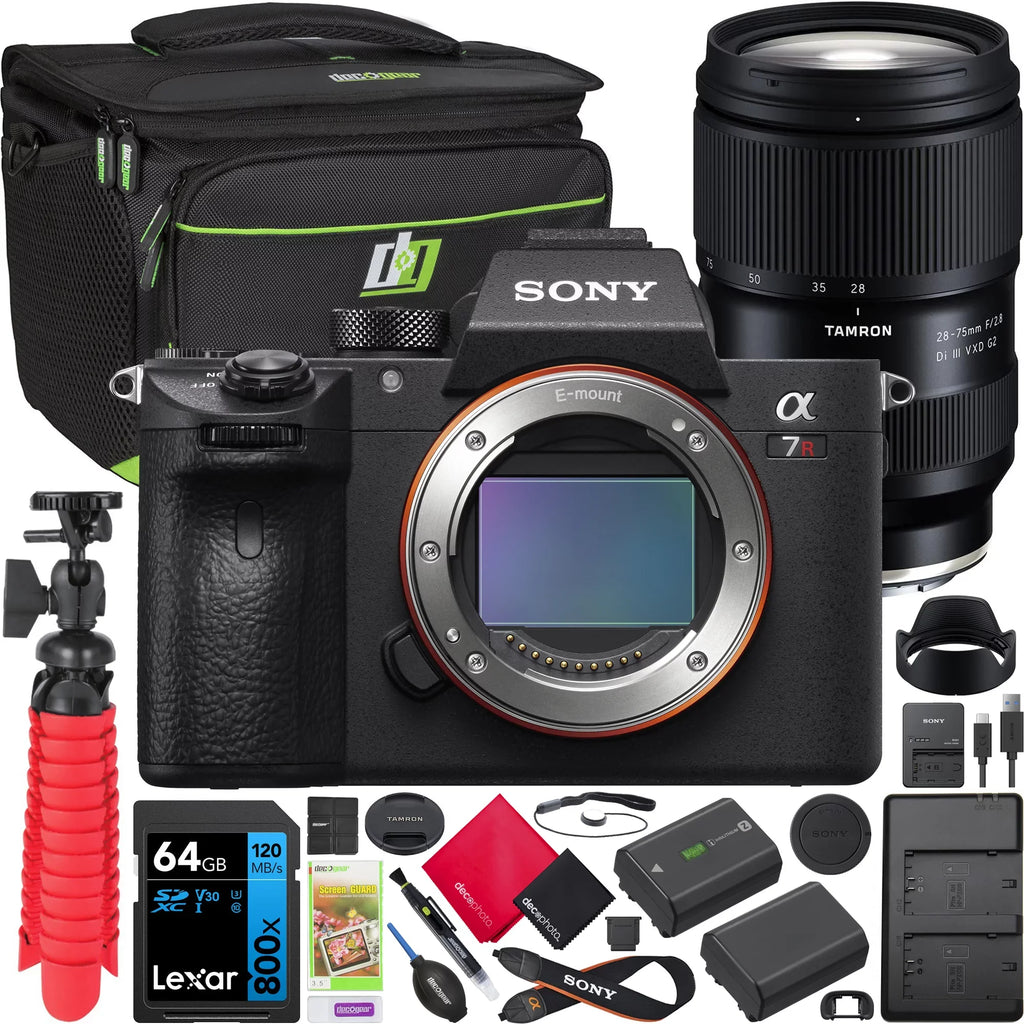 VXD + Bundle + Di Dual Battery Camera Gear 64GB Tamron III A063 Mirrorless 28-75mm F2.8 III ILCE-7RM3A/B Tripod Lens Frame Charger+ Bag Kit Accessories Extra Full G2 Deco a7R Card+ & & with Body
