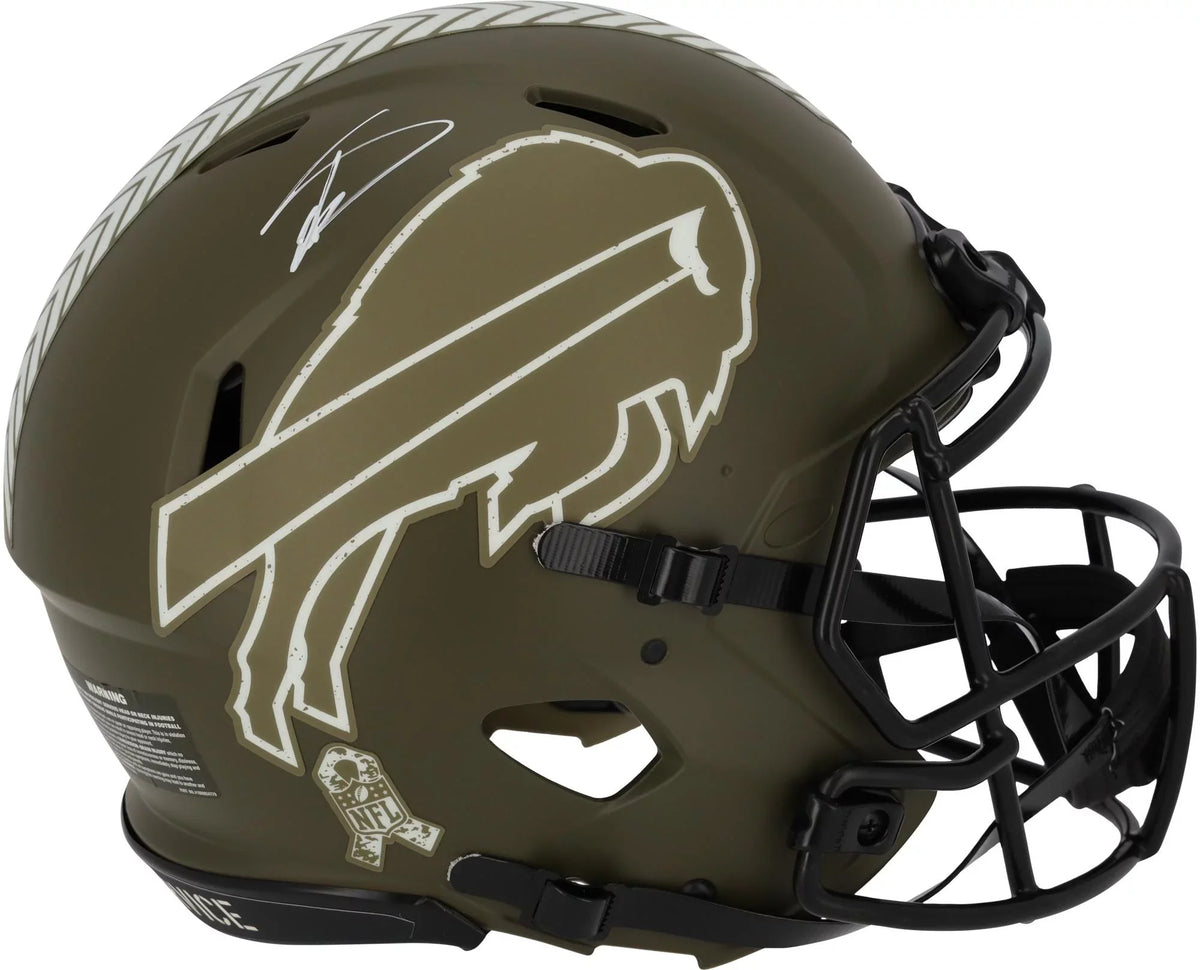to Fanatics Certified Stefon Autographed 2022 Buffalo Speed - Authentic Diggs Bills Authentic Helmet Salute Riddell Service
