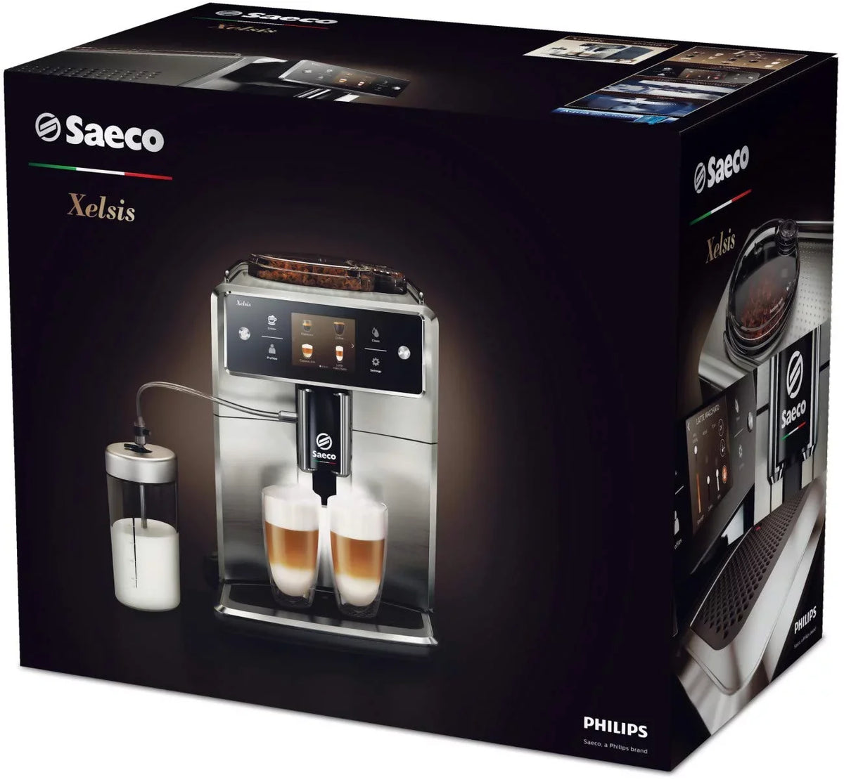 Xelsis Automatic Espresso Titanium Front Saeco Super SM7684/04 Machine, Metal