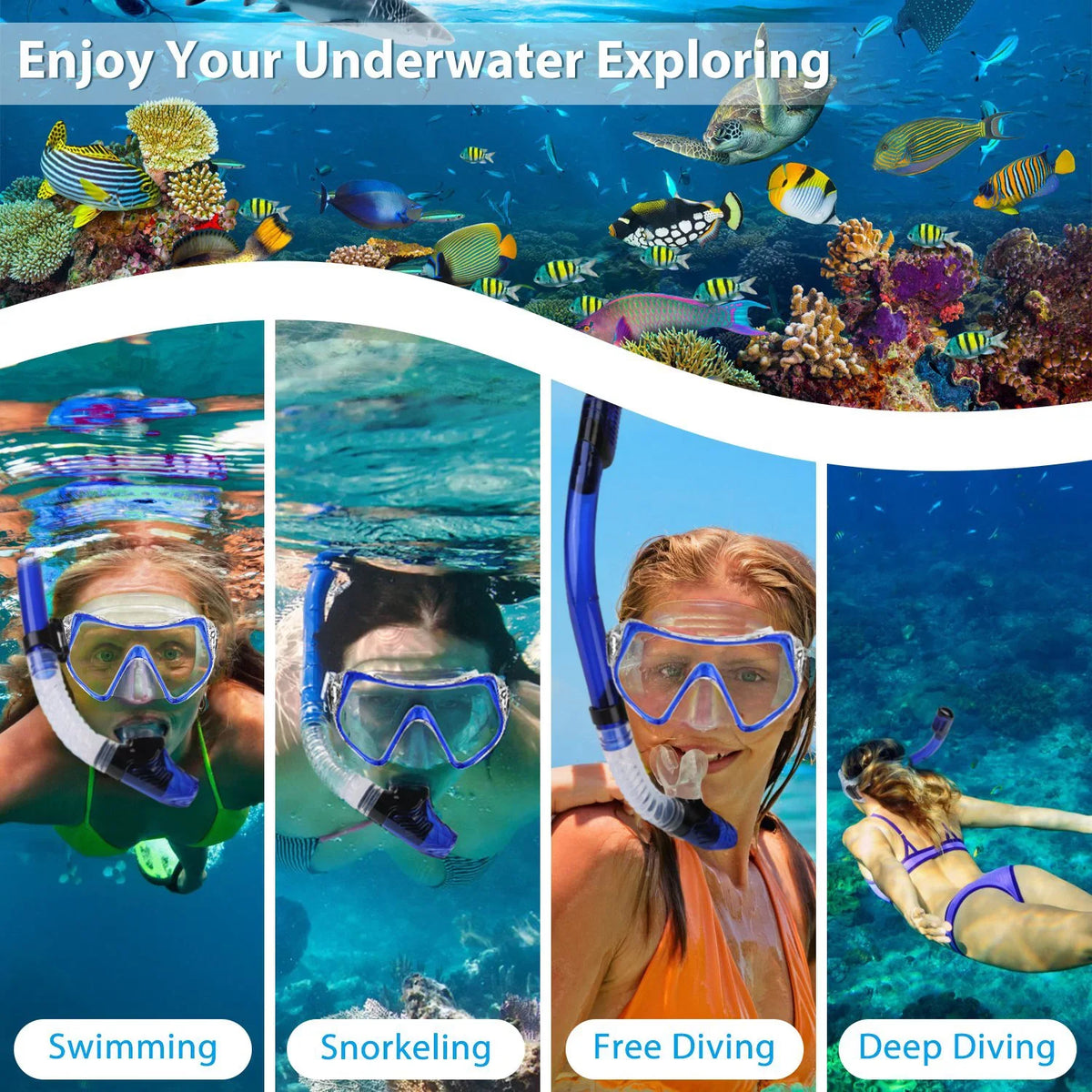 Set, Kit,Green[L_XL] Included, Snorkel Fins, Diving Adults Diving Dry Top iMounTEK Training Swimming Mask, Snorkel Snorkel