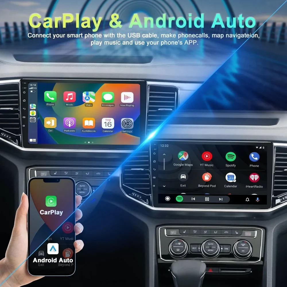 GPS Android ROM Car Navigation Built-in 2014-2019 Control with 10 Steering Host 4G Carplay/Android Wheel 64G RAM Radio Auto, for WiFi Bluetooth Highlander