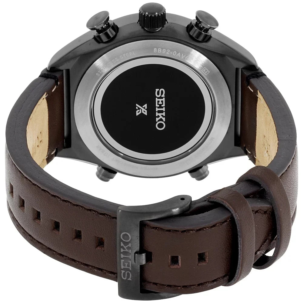 Watch Ion Solar Men's Leather Black Seiko Radio Prospex SSG015 Sync