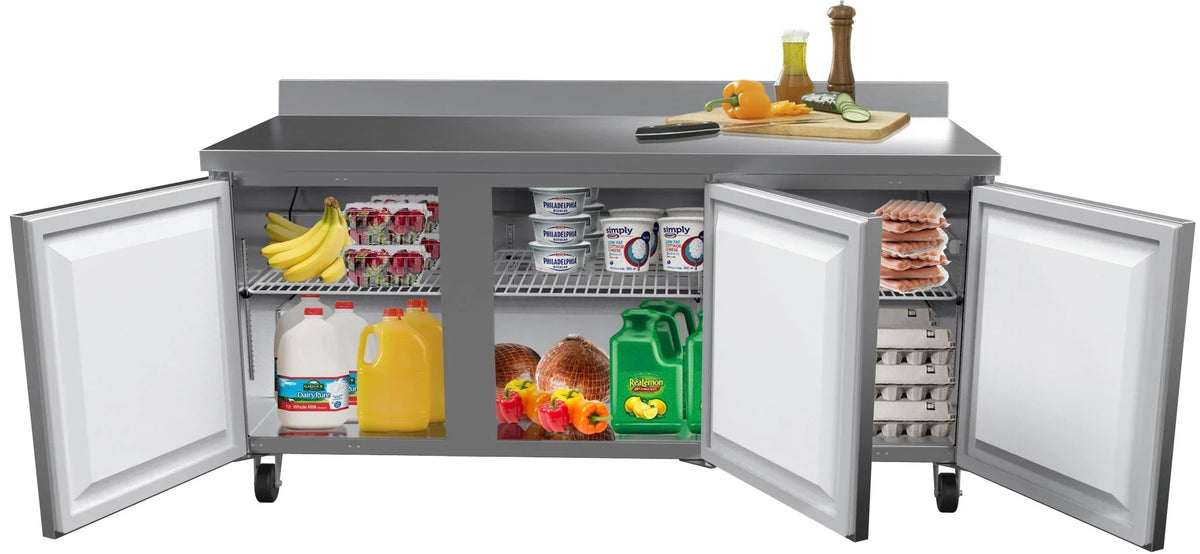 in. Cu. Refrigerator Steel, KoolMore Stainless 72 ft. Worktop 16.9 in Door Three Commercial