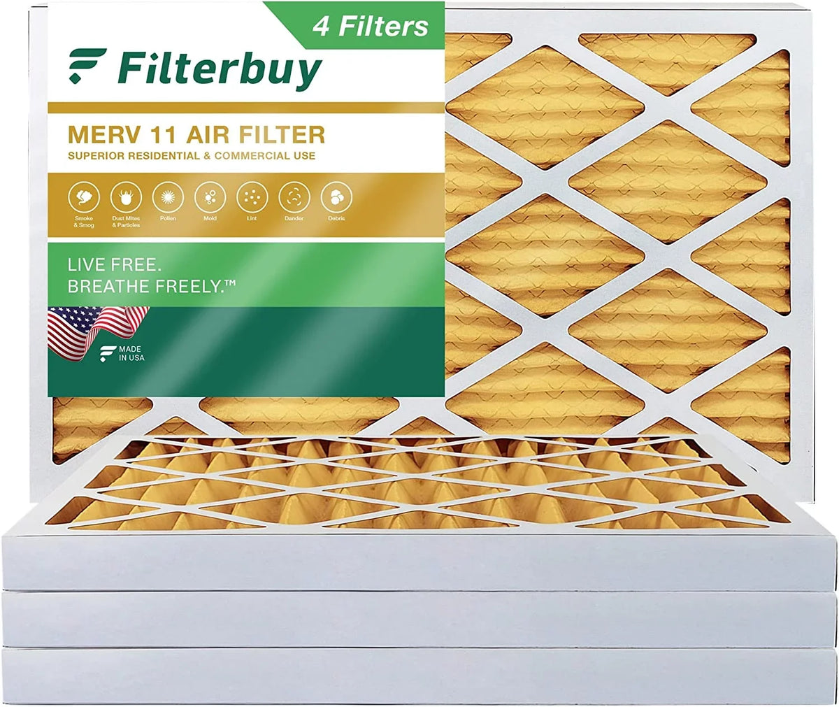 11 Filterbuy HVAC Furnace AC 12x36x2 Filters Air (4-Pack) MERV Pleated