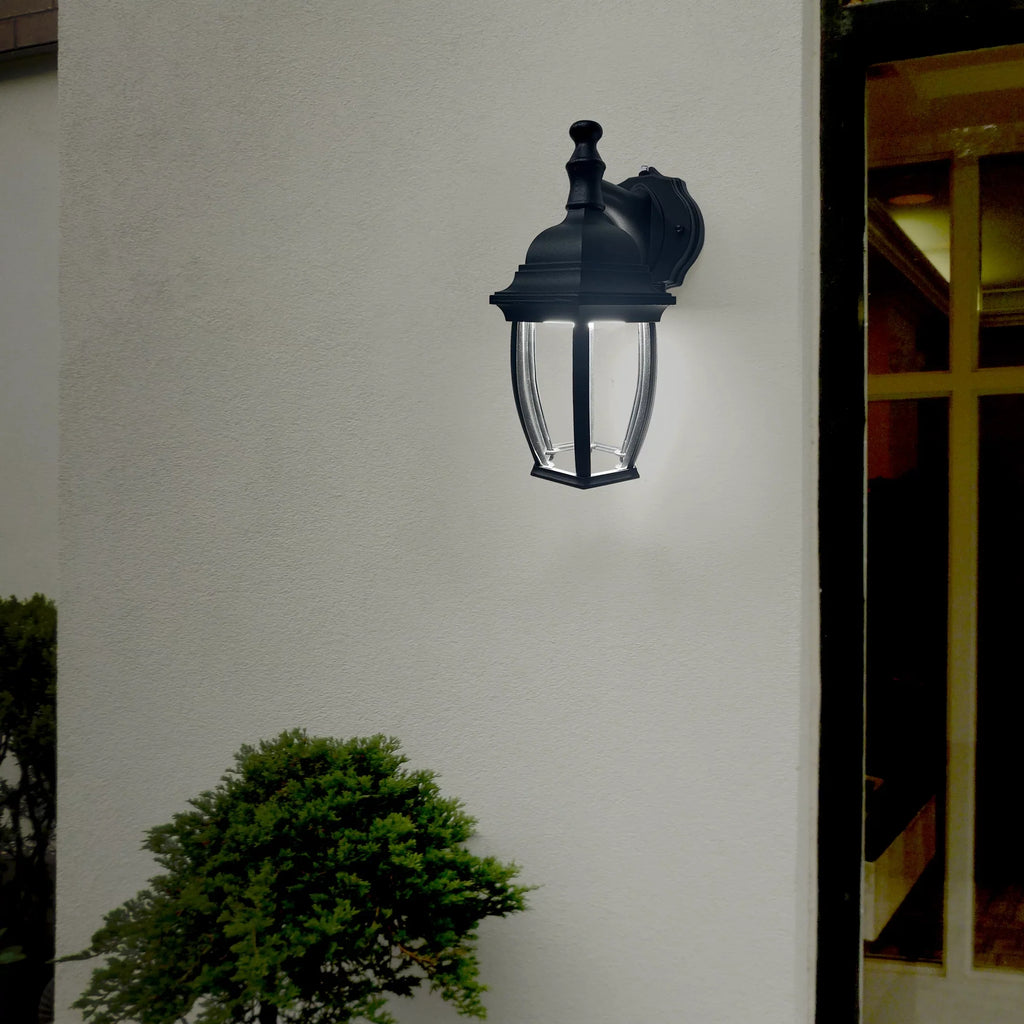 Front Light Coach Lighting Black Clear with LED exterior 3 Dusk to for and - Fixture Lumens, Garage, Light Door Photocell 3000K/4000K/5000K, Glass, Wall 830 Sensor, Porch, CCT Dawn Maxxima