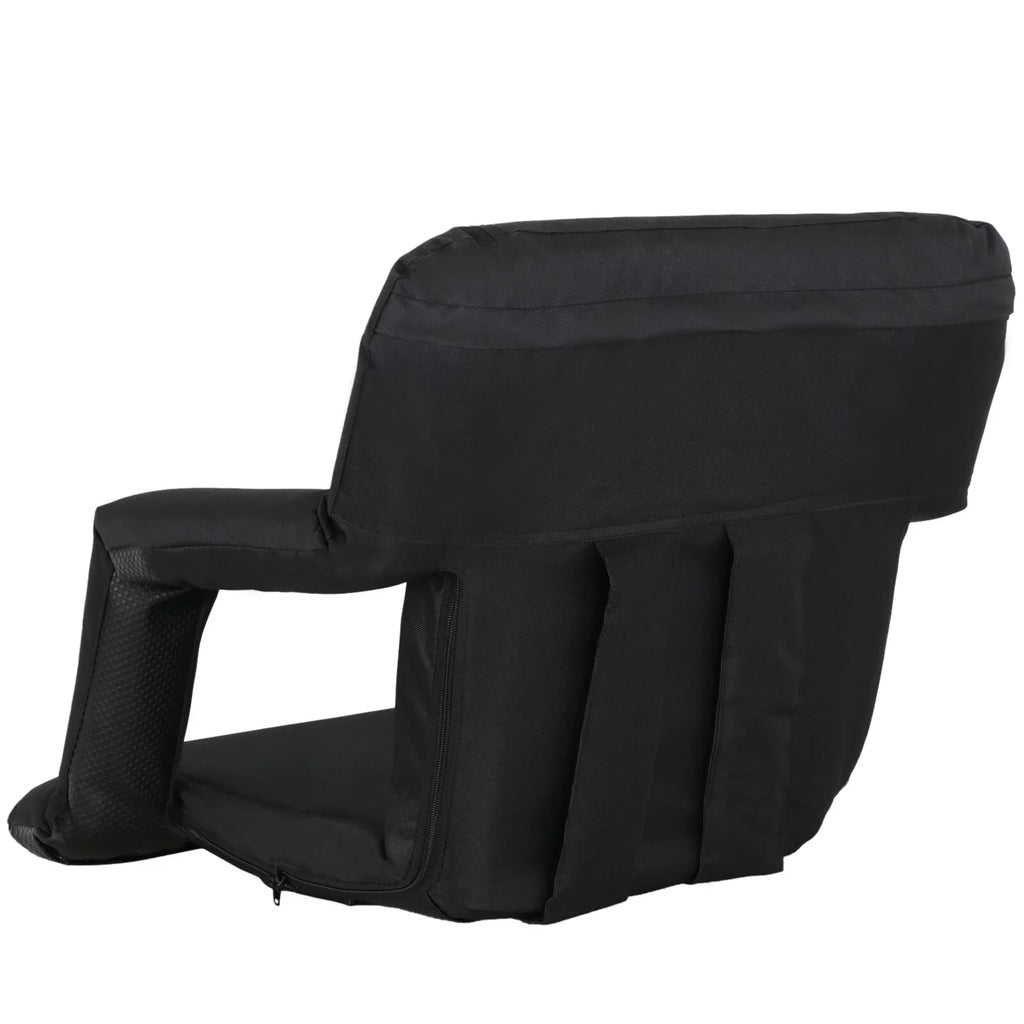 Black 2PCS Seat for Stadium Positions Bleacher Portable Chair 6 Reclining ZenSports