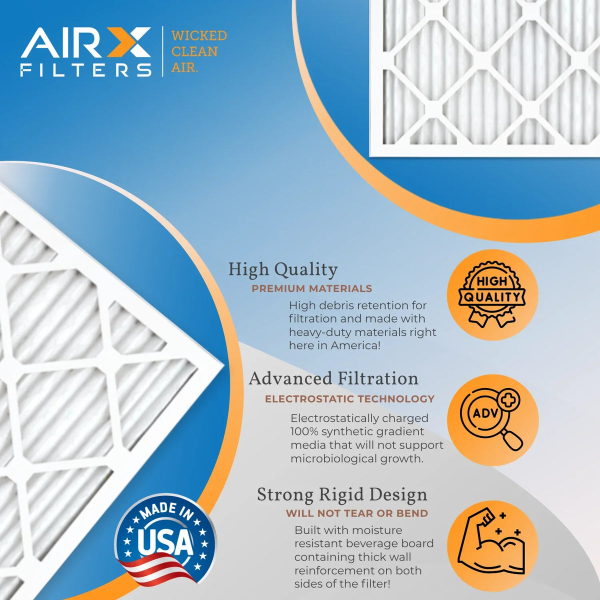 Pack Filter Pleated USA FILTERS HVAC by Furnace FPR 6 Made Air to & MERV Air 15x20x1 8 Conditioner MPR Comparable Filters AC AIRX WICKED AIR. 700 CLEAN 15x20x1 Premium Filter Electrostatic 5