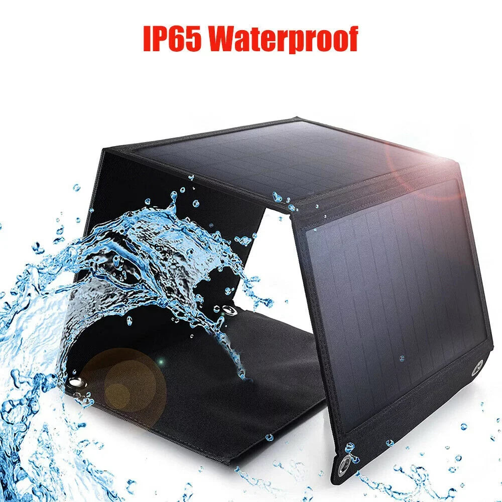Waterproof Camping Solar Fishing Bank Solar Phone 80W Panel Hiking Power Phone Portable for Outdoors Charger Charger Emergency Solar