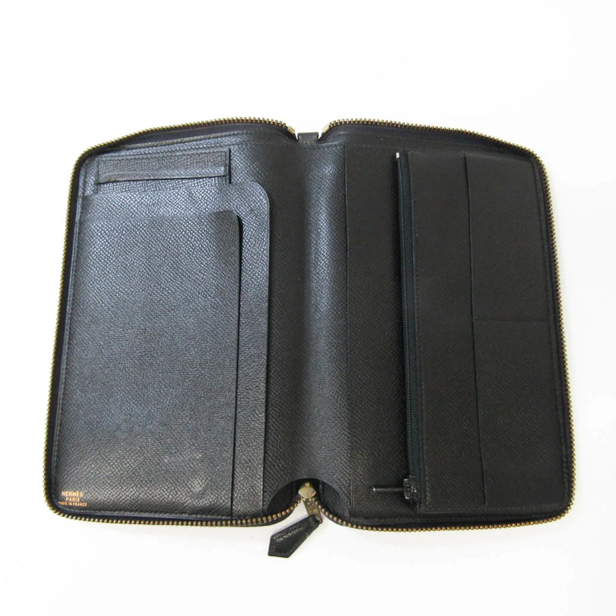 Epsom (bi-fold) Wallet Men,Women (Good) Case Long Black Hermes Pre-Owned Leather Travel