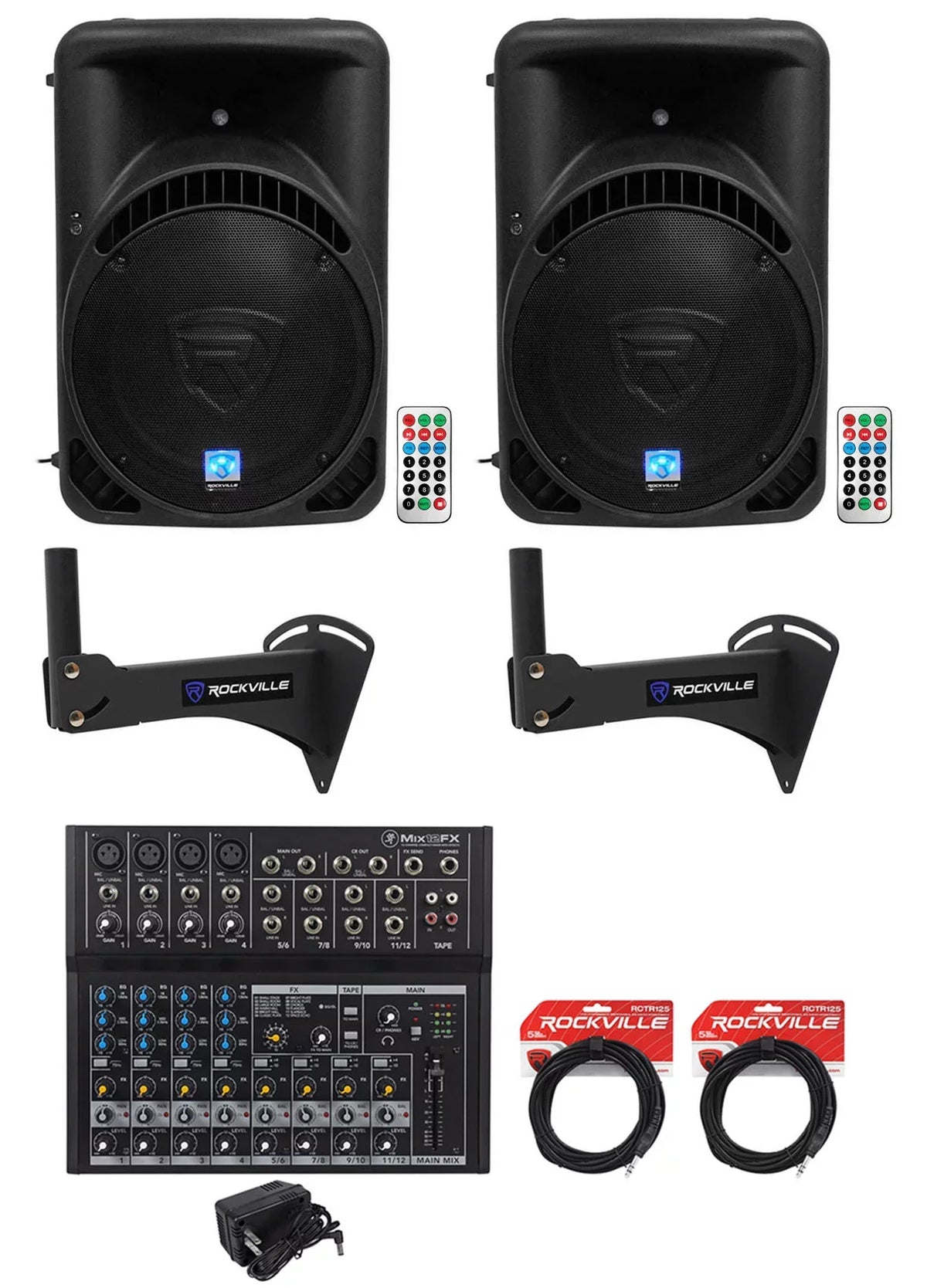 Link Bluetooth RPG15BT Wireless (2) 15" Rockville Restaurant For Speakers+Mounts