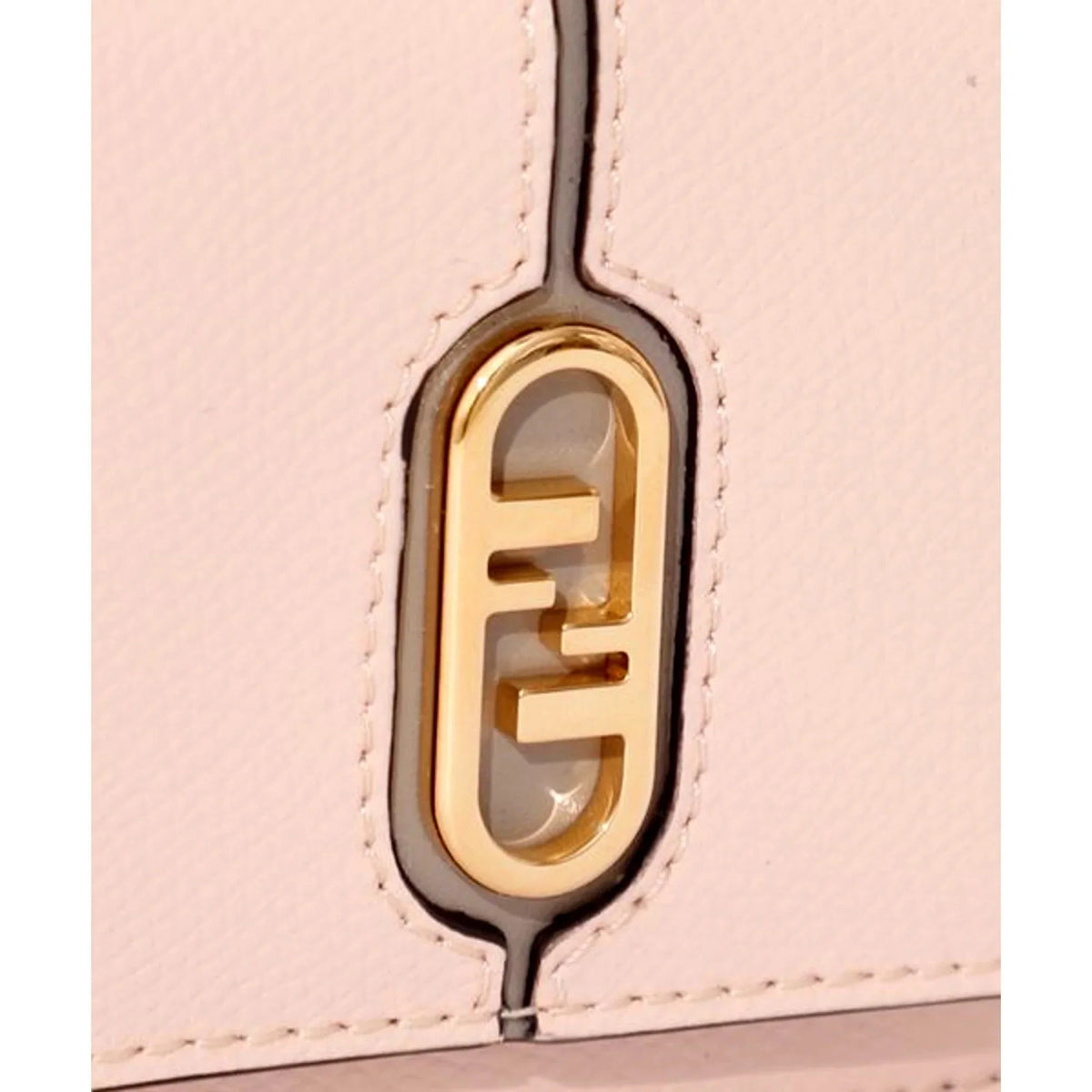 Gray Fendi Calf O'Lock Tortora Pink Leather Wallet Micro Trifold Rose