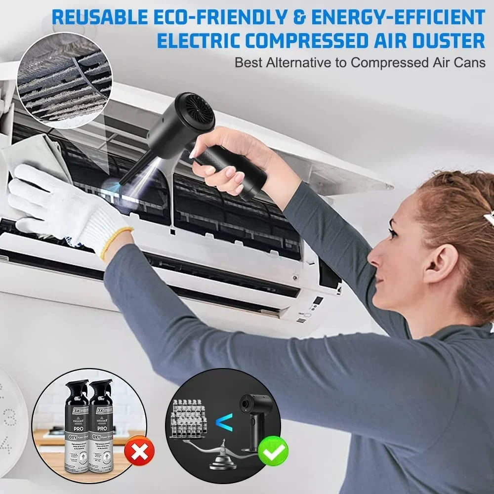 Rechargeable 3 Keyboard Cleaner 7600mAh Compressed for Compressed Gears Cans Adjustment, Office, Electric Air Duster, Cordless & Replacement Duster Air Reusable Good 100000RPM for Computer Air