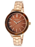 Caravelle Women's Brown Quartz Dial Movement: Rose-Tone Ny Steel