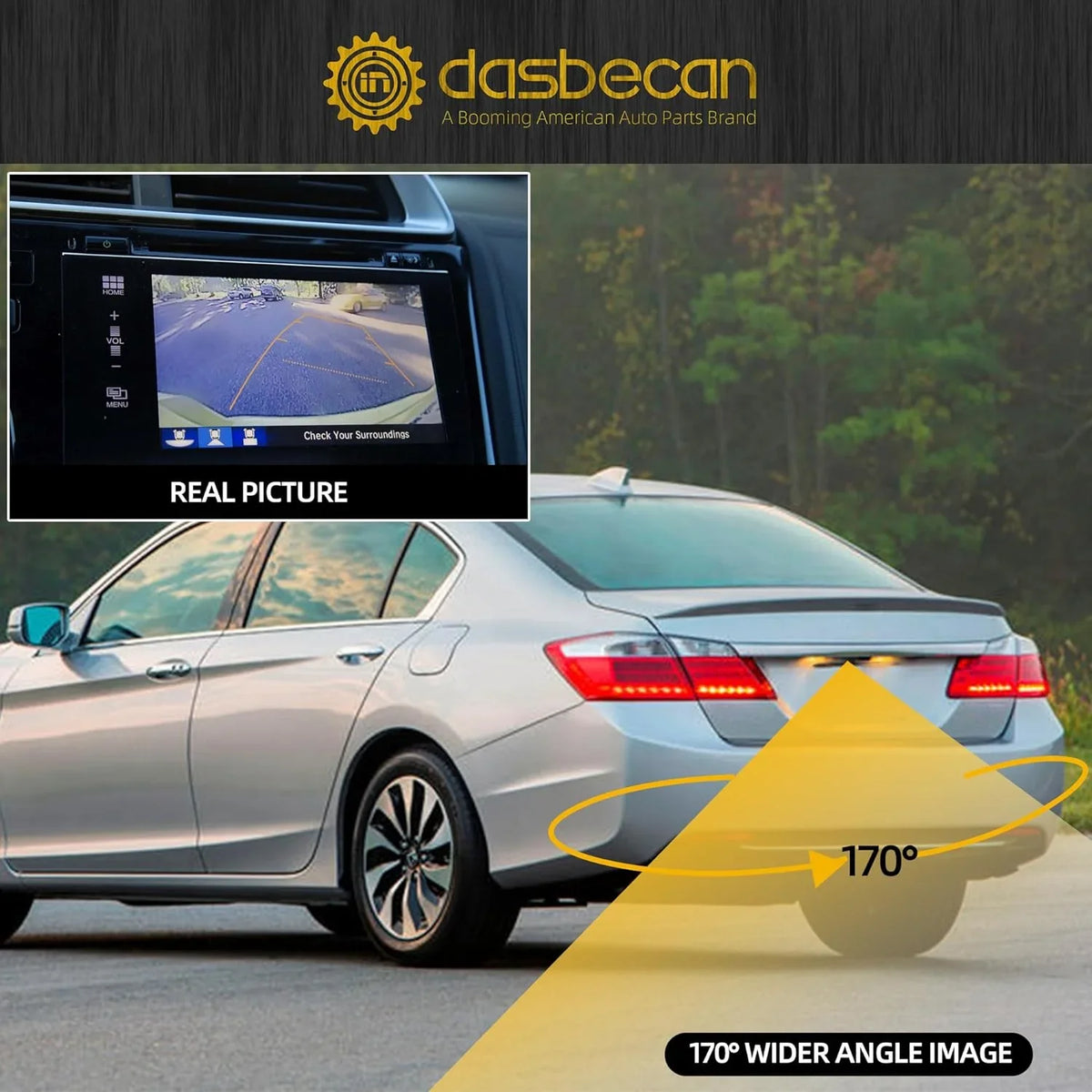 Accord Reversing Camera ist View Parking with Camera Sedan 2014-2017 Compatible Backup Honda Rear
