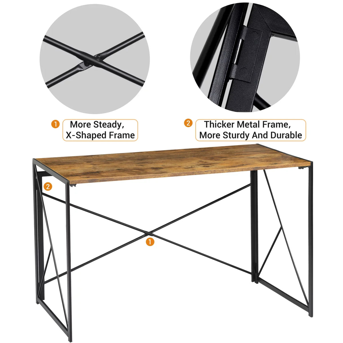 Simple Lacoo Home Writing inches Desk, 40 Study Office Modern Desk Brown