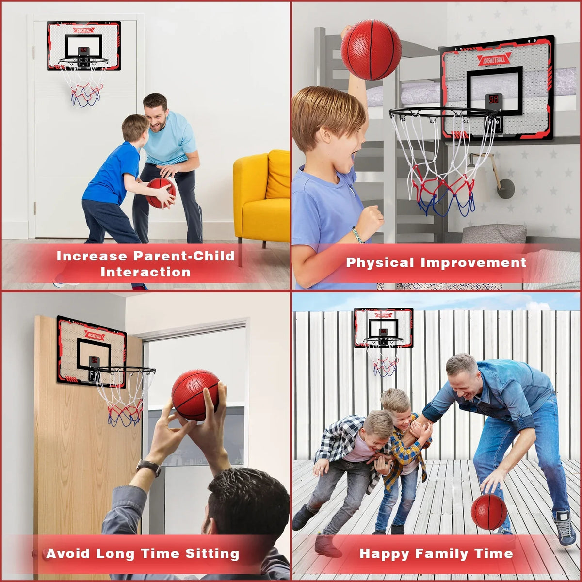 Balls for Mini & Gifts Indoor 8 Light Old 9 Indoor Door 12+ 11 Hoop Christmas Hoops, Basketball with 2 Scoreboard, Year 5 for Goals Boys 7 Toys 10 Kids, Basketball The Electronic 6 Basketball LED Over