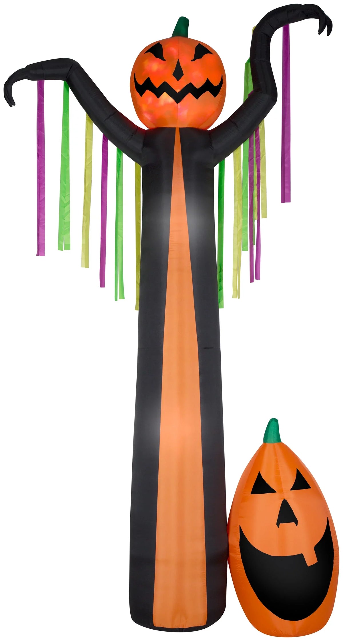 Inflatable Frightening 12 ft (RRY), Pumpkin Ice Gemmy Fire Projection Scene Tall and Giant Airblown