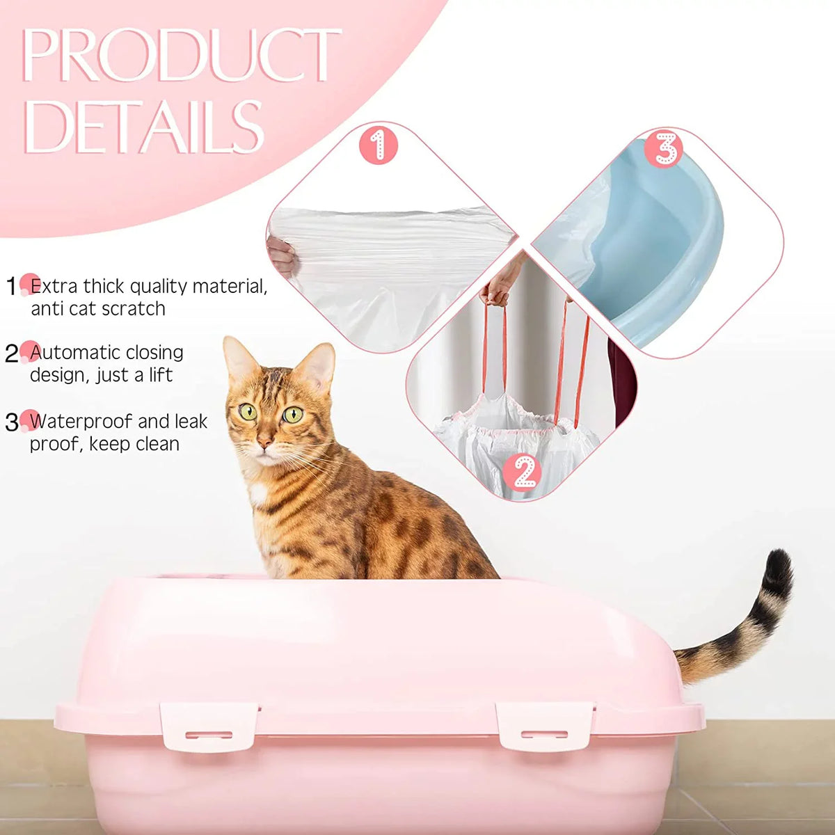Cat Liners Heavy Litter Litter Box Home Litter Thick Litter Kitty 30-Count 31 Duty Kitty Liners in Times With Large Cat 18 Litter Bags x Liners Bags Drawstring Cat Pan Box Box