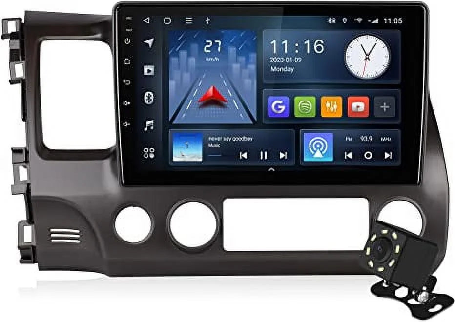 Stereo Din Radio 10.1 2006-2011 Support IPS for FM Carplay Navi & Civic 10 Screen Double GPS Auto Car BT Android Android inches Backup Car Honda Touchscreen Camera with