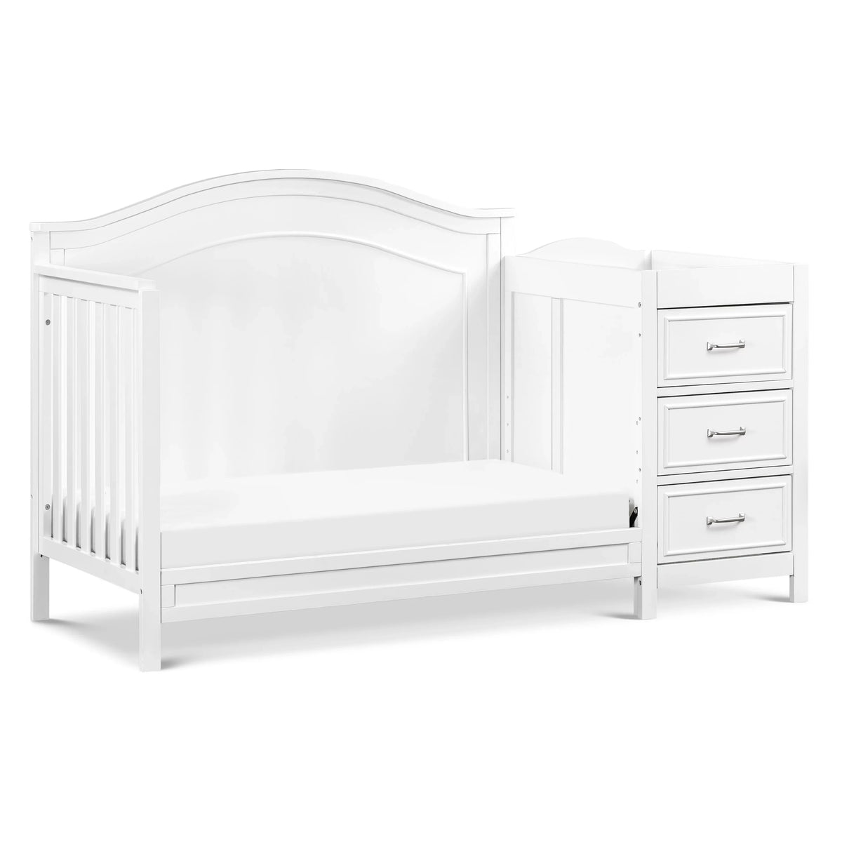 and White 4-in-1 Convertible Combo Charlie Crib in DaVinci Changer