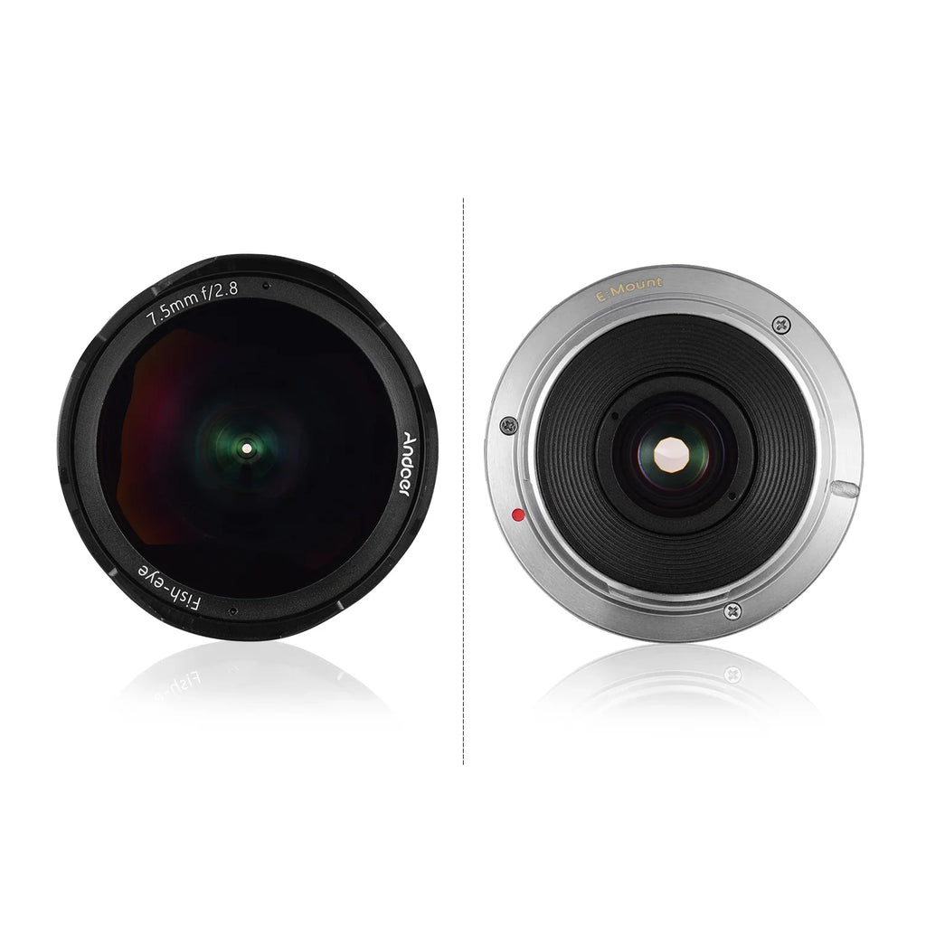 Aperture A6000 Aperture E-mount FrameLens Camera Manual Ainn lens,7.5mm F2.8 Lens Fisheye Andoer Compatible Lens 5100 A6300 Manual Wide Aps-c Wide F2.8 Camera With E-mount A6100 180° A6600