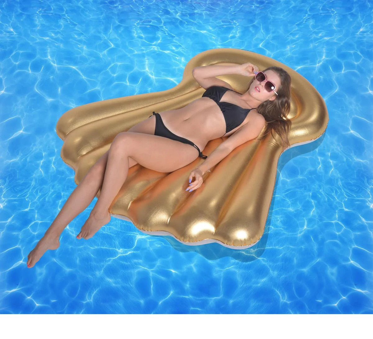 Float Inflatable Sparkle Inch 63 Golden Pool Shell Shine Swimming and