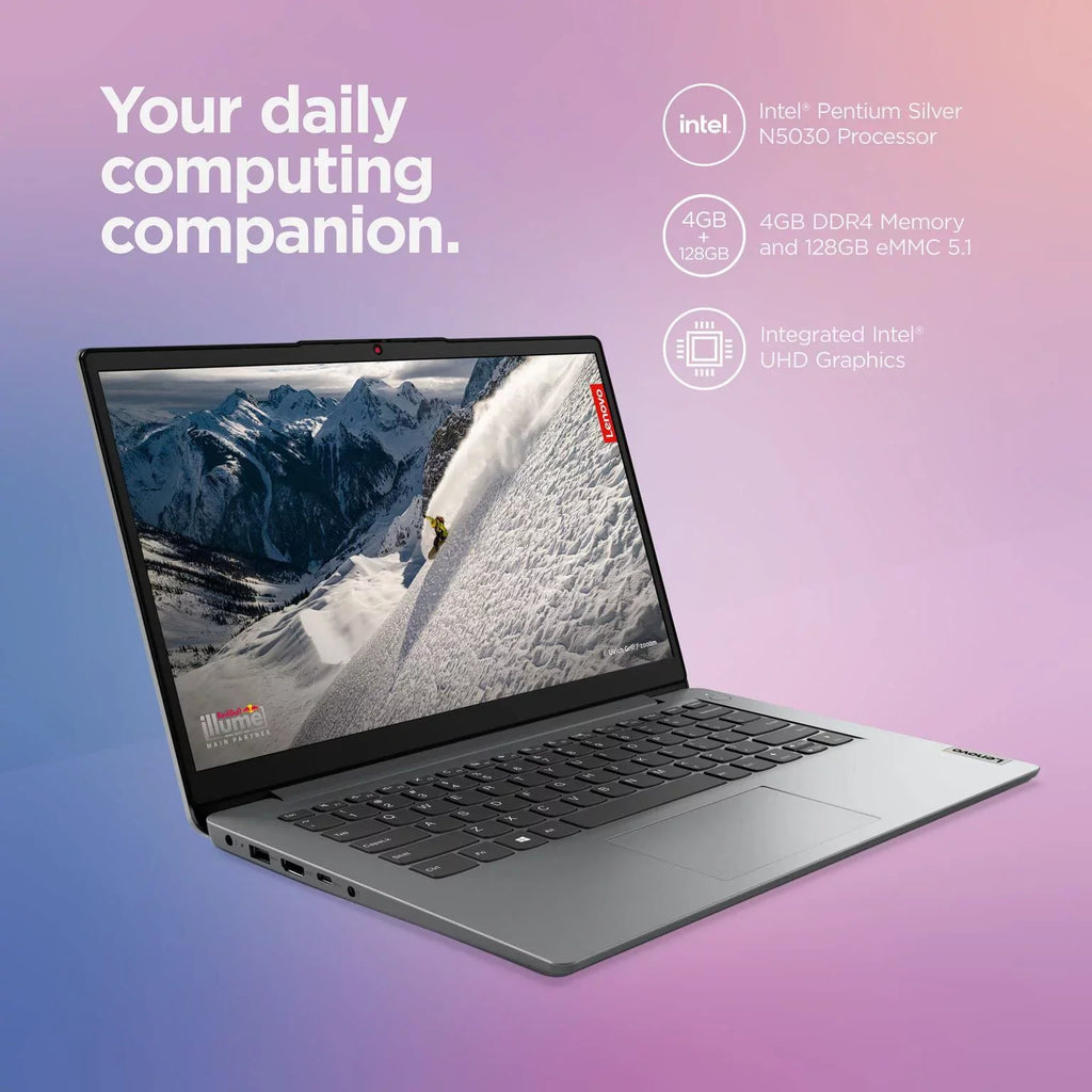 S Storage, 4GB RAM, 1i HD Ideapad 2022 Wi-Fi in Processor, 256GB Bluetooth, Home Mode inch Quad-Core 14 6, Cloud Windows Lenovo Display, Intel Newest Laptop, Grey, 11