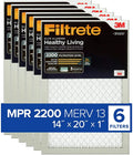 Living 2200, x 13.81 (exact 19.81 Allergen, dimensions Elite 14x20x1, MPR Healthy 6-Pack Filter, AC x Furnace Filtrete Air 0.78)