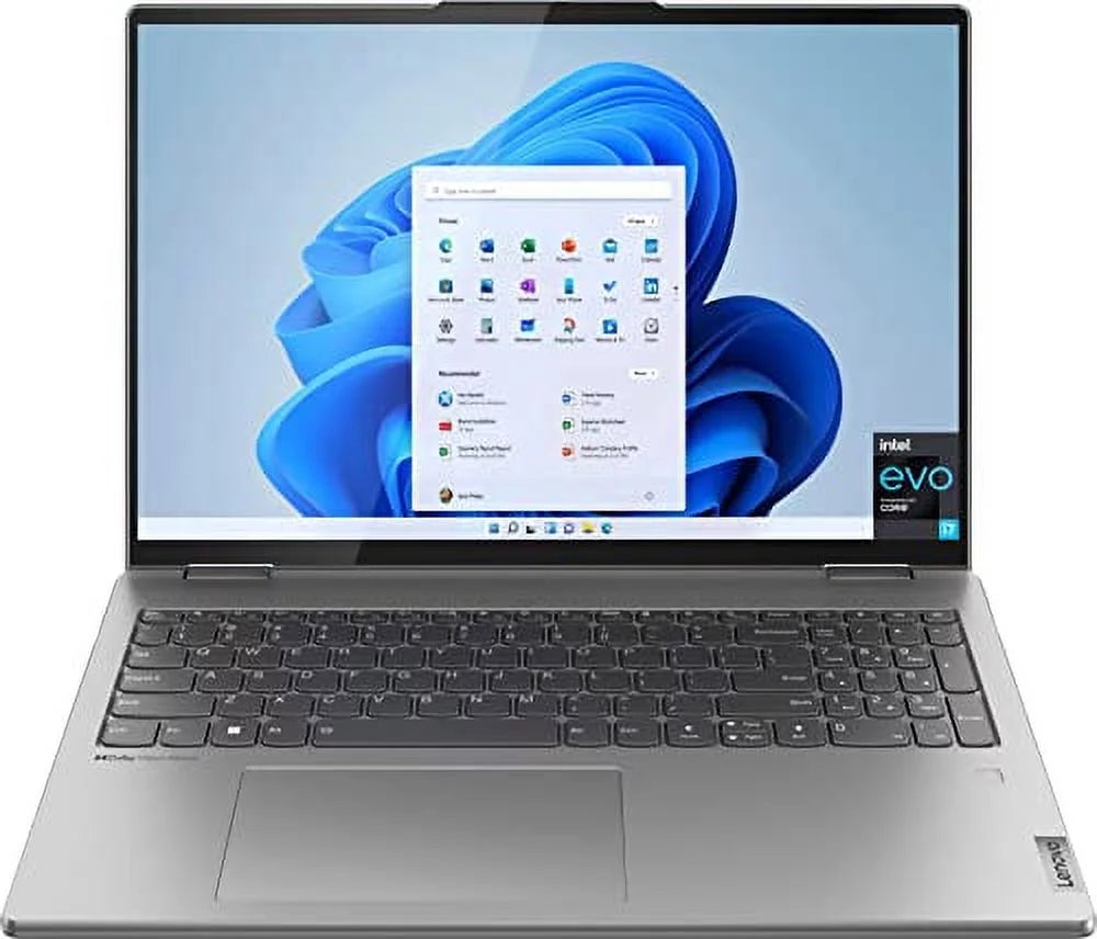 512GB w/RE Fingerprint Home NVMe SSD Backlit 2xThunderbolt4 LPDDR5 Touch i7-1260P Iris 12-Core Laptop 16GB 16" 2023 EVO USB KB HDMI 2.5K WiFi Lenovo Intel 11 Yoga Xe 12th Windows 2-in-1 6E Graphics 7