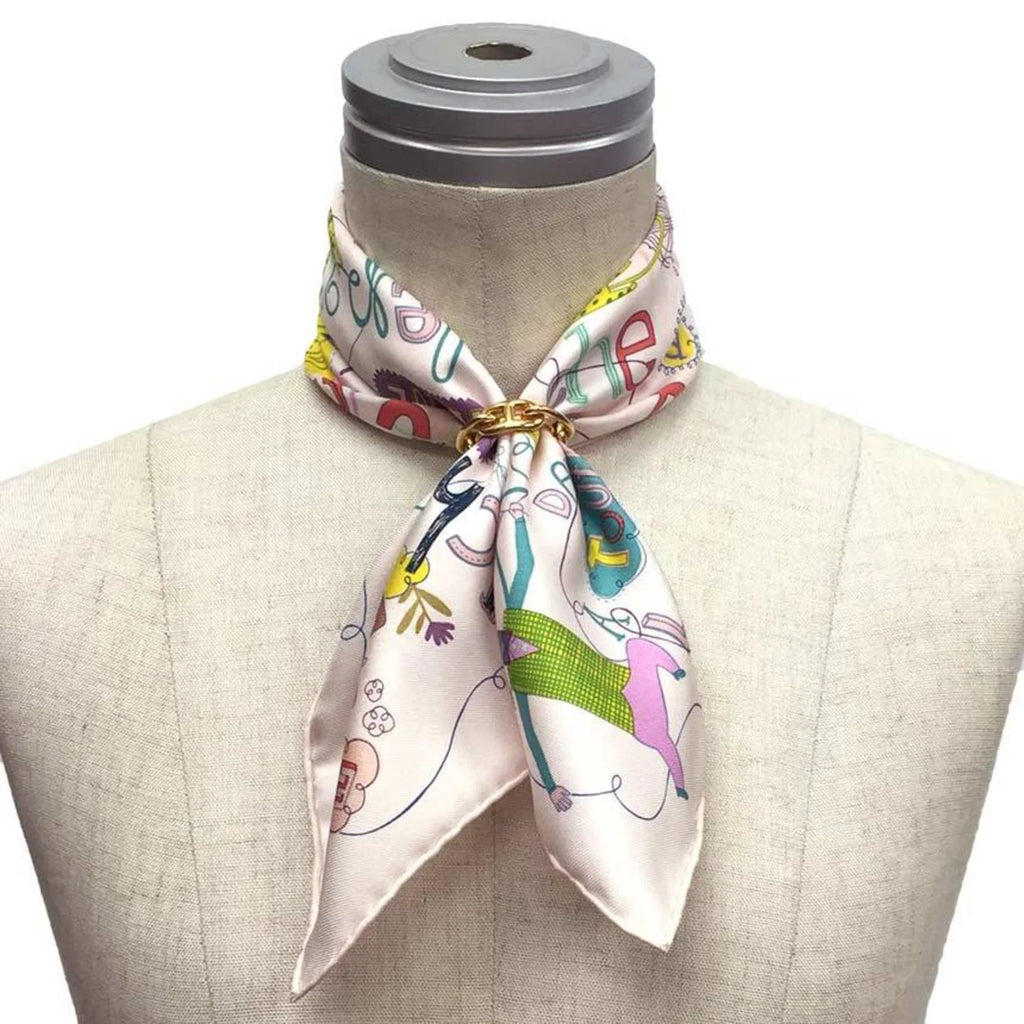 Silk Carre HERMES 45 Light Pre-Owned Confession Pink Hermes Muffler 100% LES CONFESSIONS (Like PALE/VERT/JA New) ROSE Scarf