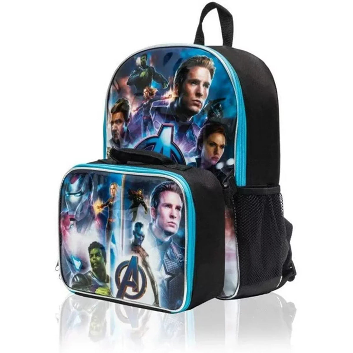 event Kids 15 with All Child Marvel Bag Lunch Multicolored for Overprinted Backpack Avengers inch