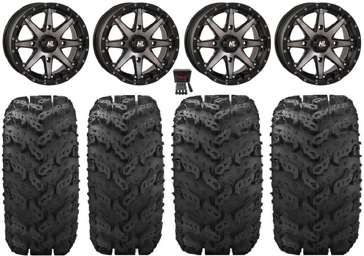 26" 14" Commander Renegade Tires Defender Outlander Wheels HL10 Lifter Smoke Maverick Reptile High Can-Am